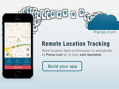 RouteTracker Remote Location tracking cloud header ios iphone location parse promo tracking ui website