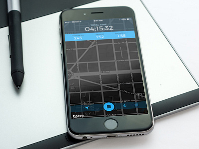 RouteTracker iOS app new design ios iphone location map route sketch speed tracker tracking ui ux