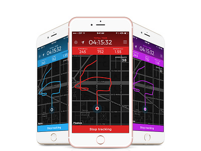 Route Tracker New Ui ios iphone location map mapbox sketch template tracking ui