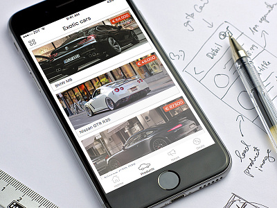 Store iOS app template alternation cars ios iphone layout mobile mockup sketch ui ux