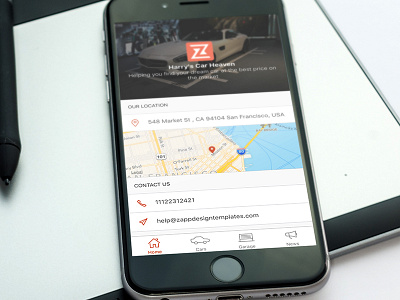 Car Dealer iOS app - Home car dealer dealership home ios iphone map mobile ui ux