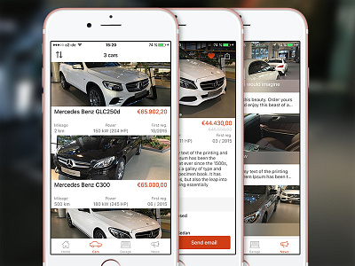 Car Dealer iOS App car clean dealer flat ios iphone minimal mobile sketch ui ux