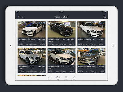 Car Dealer iOS iPad version app collectionview ios ipad layout mockup ui ux