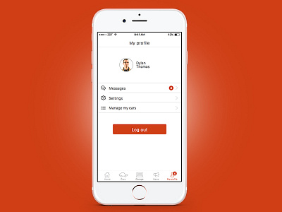 Car Dealer iOS App - Profile screen app clean ios iphone mobile profile ui ux