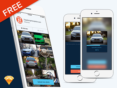Free iOS Car screens in Sketch car ios iphone layout mobile screen sketch ui