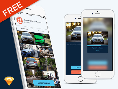 Free iOS Car screens in Sketch