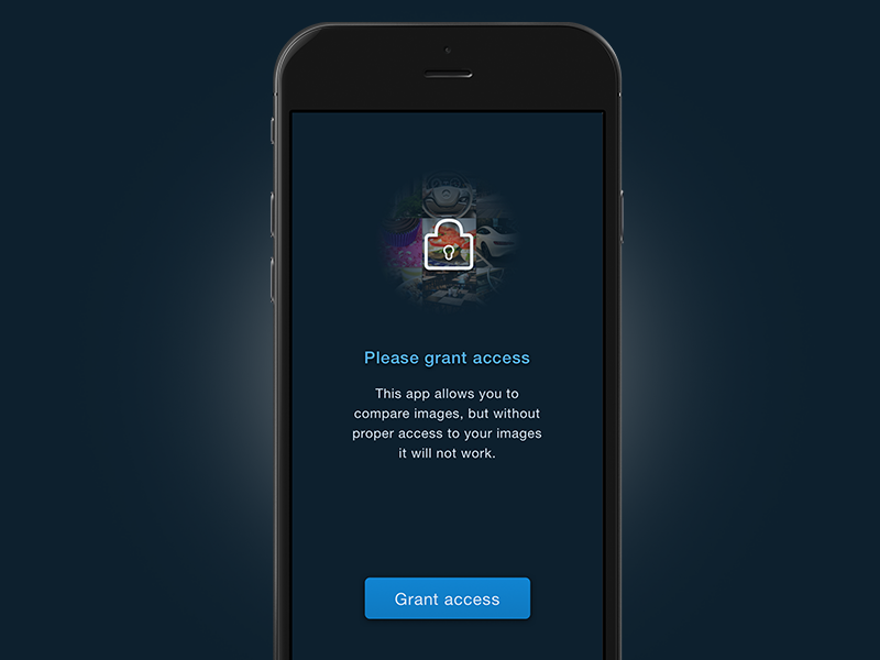 Fitcompare iOS app mobile ui lock restricted access photos ios