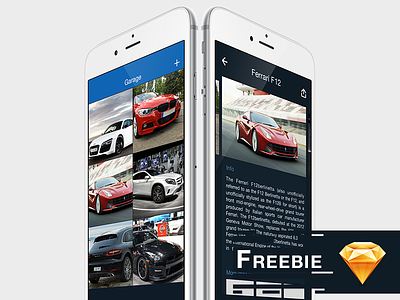 Freebie - iOS Ui designed in Sketch cars design free freebie ios iphone sketch ui