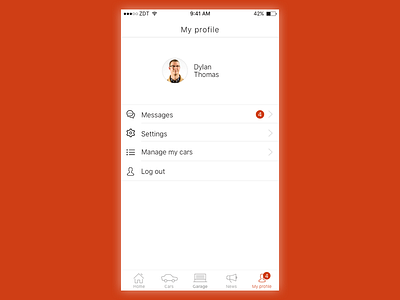 CarDealer iOS app Profile View