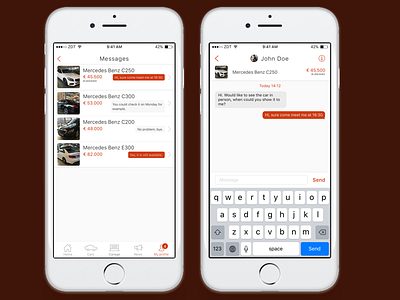 CarDealer iOS app template - Messaging Feature app chat ios iphone message mobile template ui ux