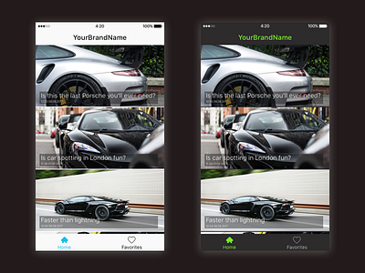 New iOS app template design