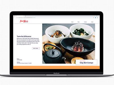 Tom Yum Thai & Sushi restaurant ui ui design. web design website