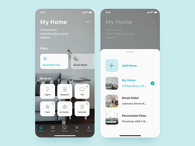 Smart Home UI Concept clean ui figma ios iphone x mobile app mobile design smart home ui ui design ux