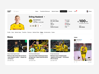 transfermarkt fifa football inspiration interface minimalist soccer ui ux web web design white