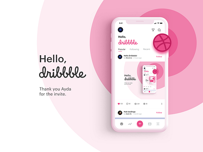 Hello Dribbble app product design ui ux