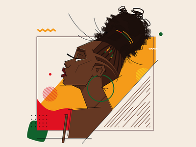 NUBA advertising african black women card character graphic design illustration meadowlark playing cards ui ux vector