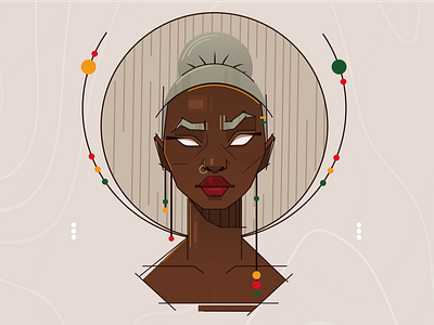 African Nuba african blackwomen design graphic design hairstyles illustration nuba portrait vector