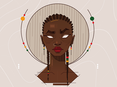 African Nuba african african nuba black women character animation character design design game design girl golden women graphic design hairstyles icon illustration illustration nuba portrait vector web ui