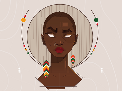 African Nuba african black women character animation character design design game design game ui graphic design hairstyles illustration nuba portrait ui vector web ui