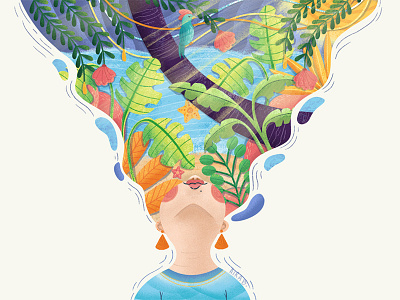 Woman's Beauty contest design icon illustration plants texture