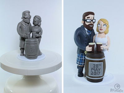 Scottish Wedding Cake Topper Model 3d a4matic adam foreman cake topper clay couple design model nicola welbourne polymer clay sculpting wedding