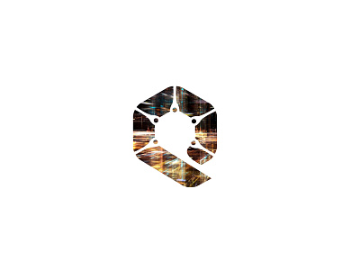 Q abstract digital flat logo minimal simple