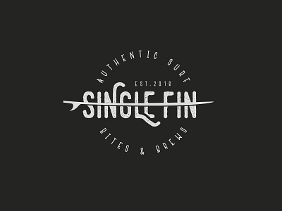 Single Fin bites food restaurant retro simple logo surf vintage