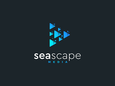 Seascape media escape fishes group media minimalistic sea simple logo