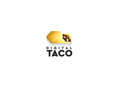 Digital Taco 8 bit abstract logo digital food pixelart pixels simple taco