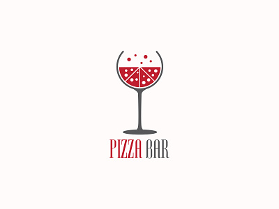 Pizza Bar bar flat logo glass pizza pizza slice simple wine