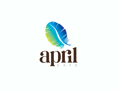 April Cafe april cafe coffee bean feather parrot simple logo design