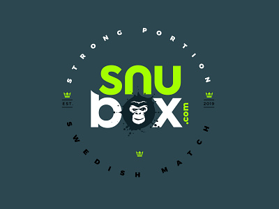 snubox brand lable logo design monkey popup simple splash sweden