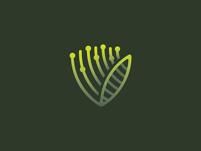 V abstract symbol icon leaf lines minimal vegetarian