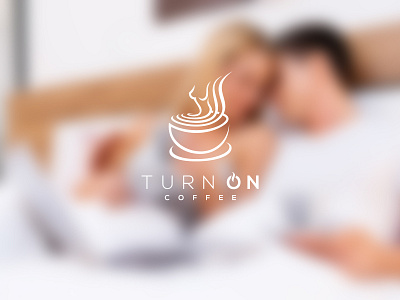 Turn On Coffee coffee cup coffee logo linestyle simple design