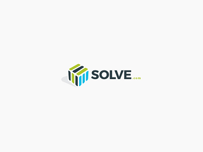 Solve.com cube flat design minimal logo rubik simple design solve