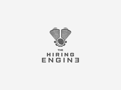 Hiring Engine abstract engine hr human resources magnify minimal negative space simple logo design