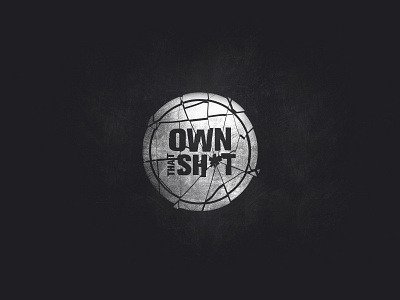 Own that SH*T broken emblem glass logo particles