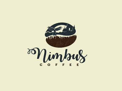 Nimbus Coffee castle cityscape coffee coffee shop coffee to go delivery logo moon owl