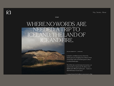 Storie Iceland — Photographic Journal design editorial journal minimal photography photography website portfolio typography ui website