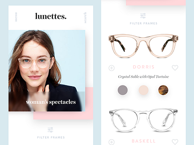 Lunettes. Glasses app. app mobi ui ui user interface