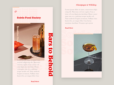 Soirée Food Society Mobile version 1 app brand branding design food foodapp mobi mobi ui typography ui user interface ux