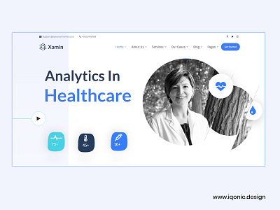 Xamin - Analytics in Healthcare WordPress Theme data analysis data science design iqonic design template ui uidesign uiux website design wordpress theme