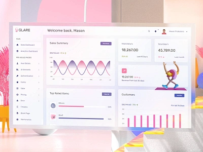 Glare - Soft Bootstrap Admin Dashboard admin panel template branding design graphic design iqonic design template ui uidesign uiux website design