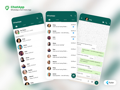 Whatschat | Free Whatsapp UI Clone Flutter branding design free flutter ui free whatsapp clone flutter ui graphic design iqonic design template ui uidesign uiux website design