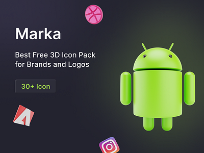 Best Free 3D Icon Pack for Brands and Logos | Marka branding design illustration iqonic design logo template ui uidesign uiux website design