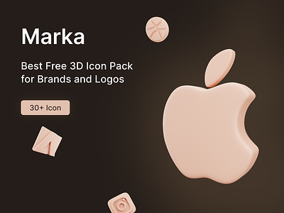 Best Free Matte 3D Icon Pack for Brands and Logos | Marka- Matte best free 3d icon pack free 3d ui elements free 3d assets for ui