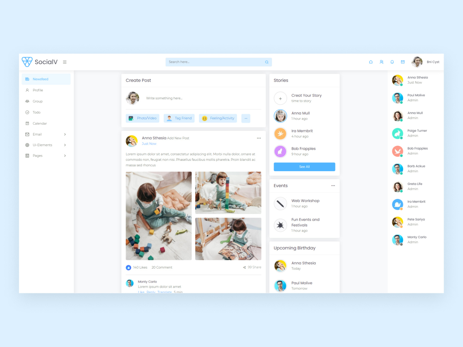 SocialV Lite Free Social Network HTML Admin Dashboard Template By