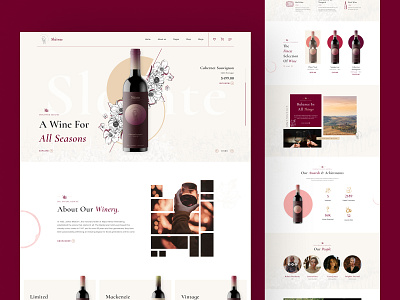 Winery & Wine Store WooCommerceTheme beer bottle branding clean drink label design landing page ui uidesign uiux website design wine wine store wine store design winery