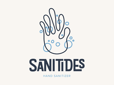 SaniTides Hand Sanitizer branding branding and identity branding design bubbles design hand hand sanitizer logo logo design typography vector