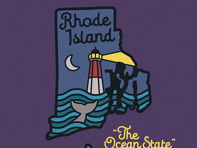 Rhode Island Night Badge badge design ocean outdoor badge rhode island vector